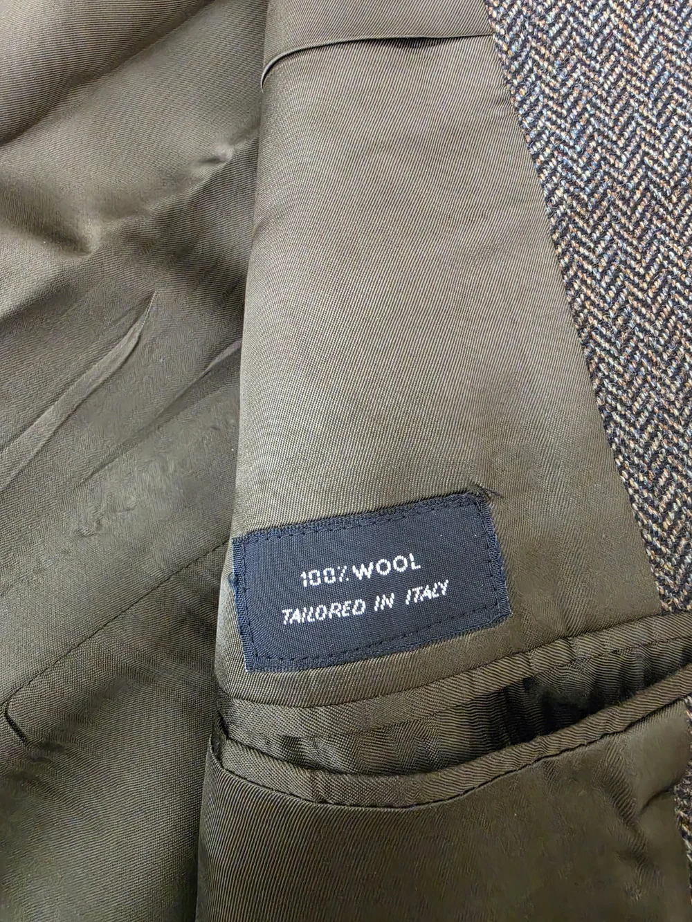 Classic Men's Gray Herringbone Blazer 100% Wool Made In ITALY.